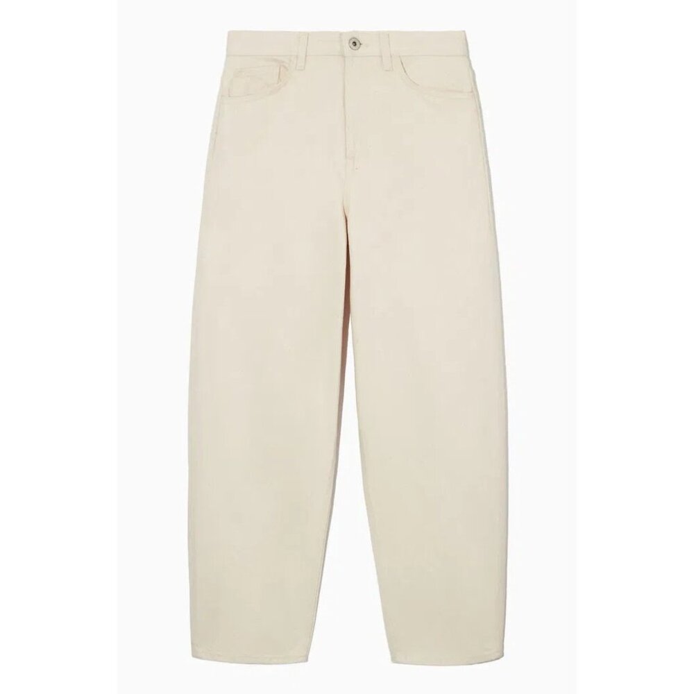 COS Tapered High-Rise Ankle-Length Jeans, Non-Stretch, Recycled Cotton, Size 27
